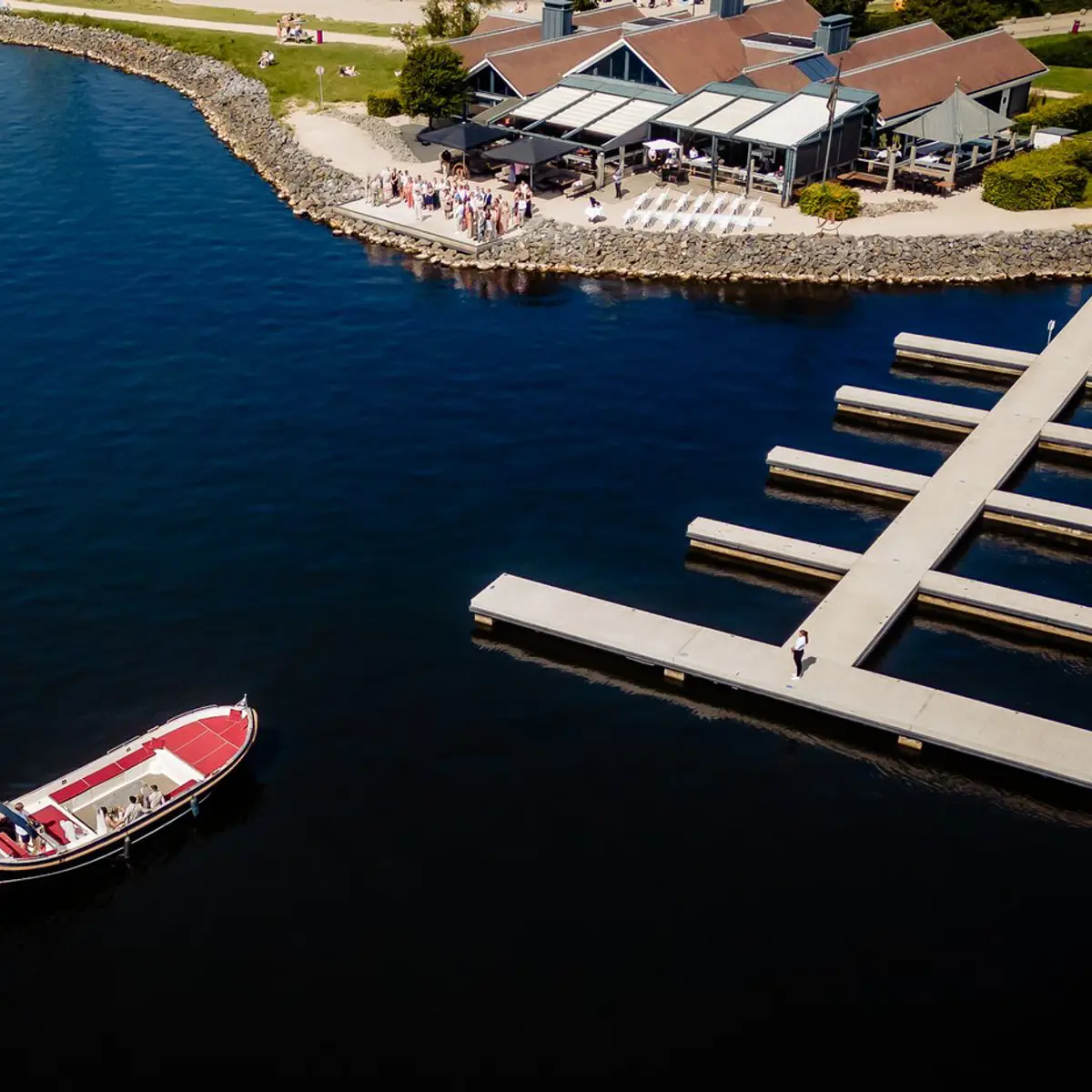 Drone aankomst boot
